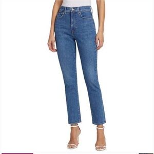 Veronica Beard Alenah Slim Straight High Rise Jeans